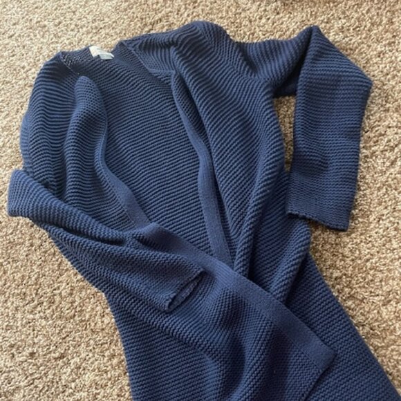Thick Knit Navy Blue Cardigan - Picture 1 of 3